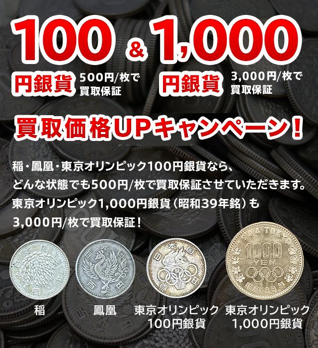 100円銀貨買取強化キャンペーン！